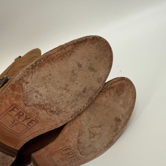 Frye Shirley Multi Strap Tall Harness Boot Brown Suede Leather Western Size 5.5 - Picture 15 of 16